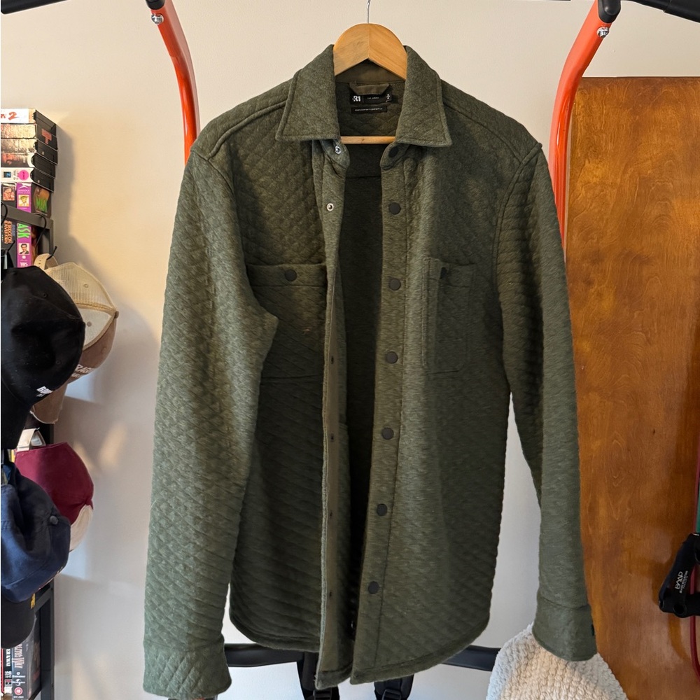 Men's Quilted Olive Jacket